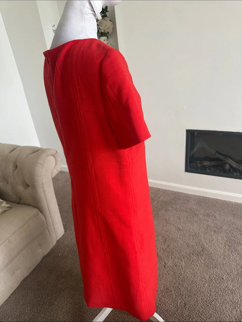 Tory Burch Red Short-Sleeve Shift Dress